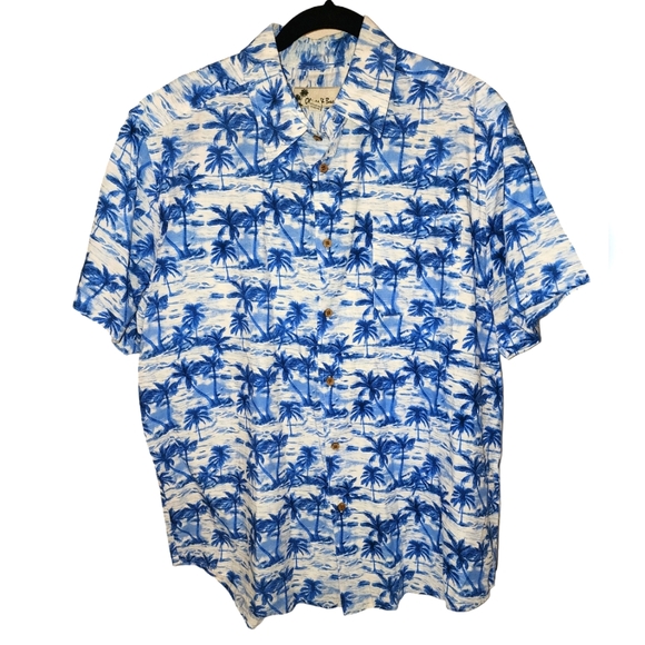 Oliver & Burke Men's Short Sleeve Hawaiian Tropical Shirt Men's XL - Picture 1 of 5